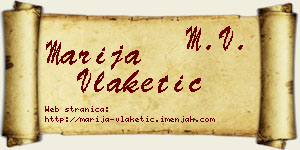 Marija Vlaketić vizit kartica
